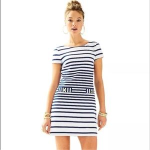 Lilly Pulitzer Blue White Layton Knit Shift Dress